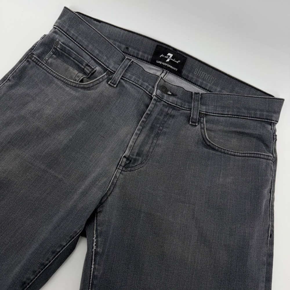 7 For All Mankind Slimmy Jeans Mens 33x34 Grey Luxe Performance Slim Straight